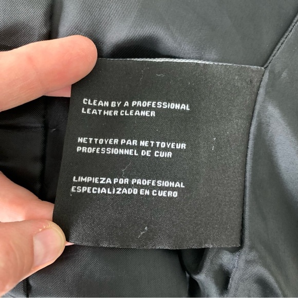 Michael Kors Genuine Leather Asymmetrical Zip Moto Jacket  Womens S Butter Black - Picture 17 of 17